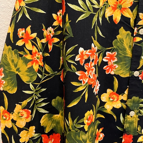 American Eagle Seriously Soft Vibrant Hawaiian Floral Tropical Print Shirt M - Picture 3 of 5